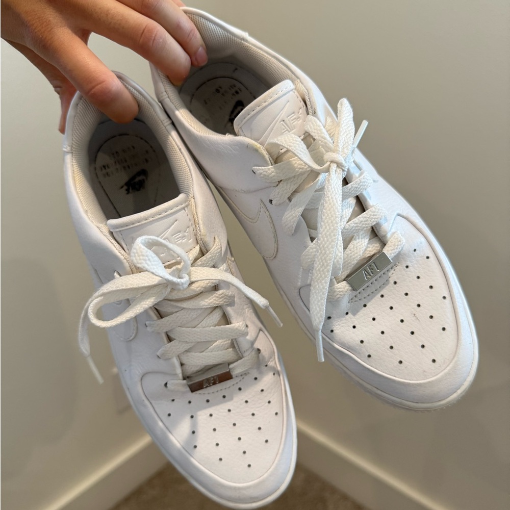 White Nike White Platform AF1